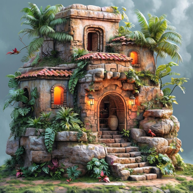 Stylized Mayan House