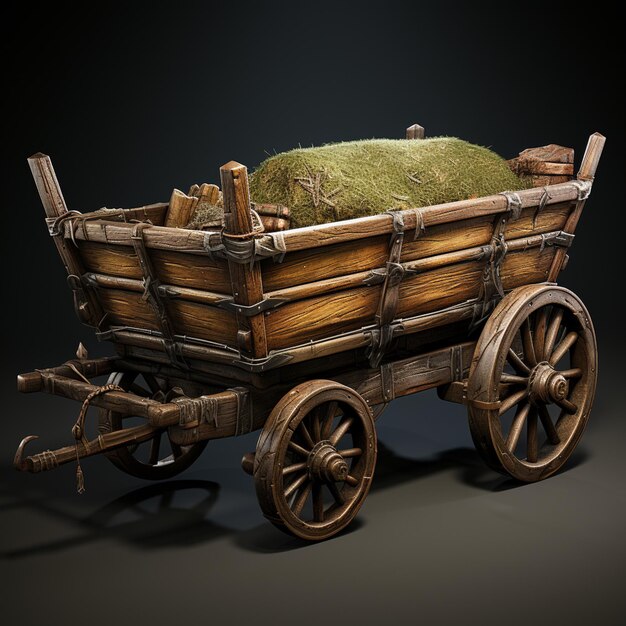 Photo stylized medieval cart