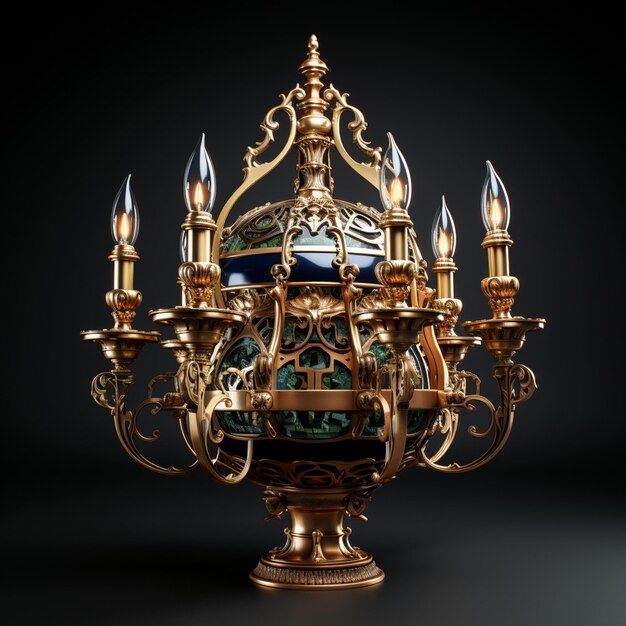 Photo stylized medieval chandelier
