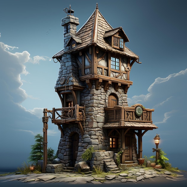 Stylized Medieval Guard Tower