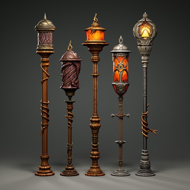 Photo stylized medieval props