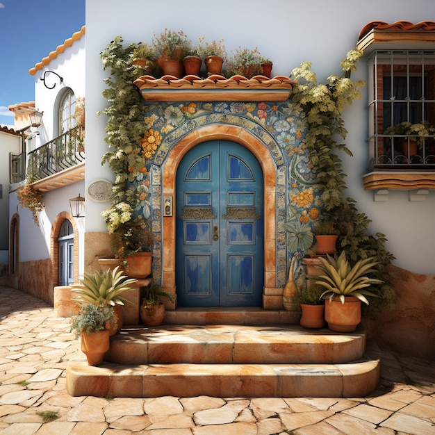 Photo stylized mediterranean door