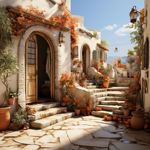 Photo stylized mediterranean door