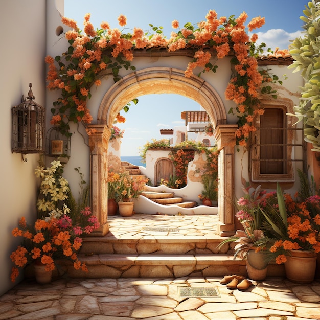 Photo stylized mediterranean door