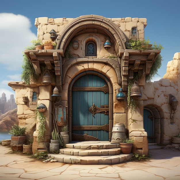 Photo stylized mediterranean door