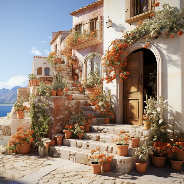 Photo stylized mediterranean door