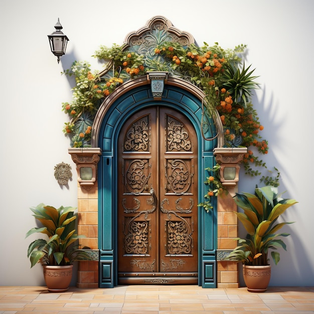 Photo stylized mediterranean door