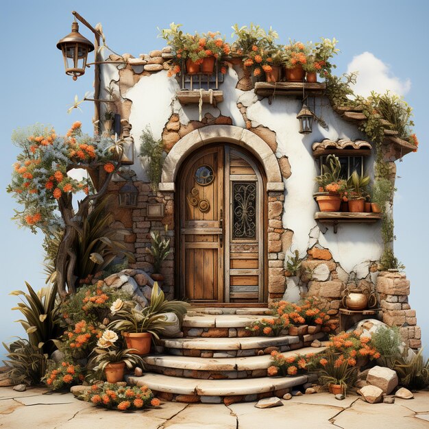 Photo stylized mediterranean door