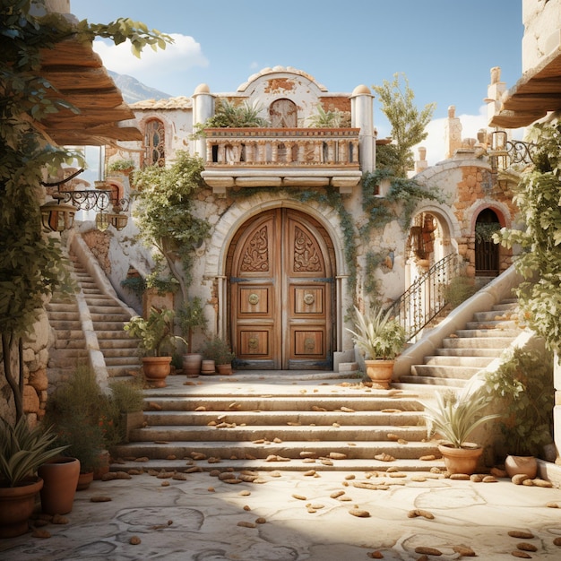 Photo stylized mediterranean door