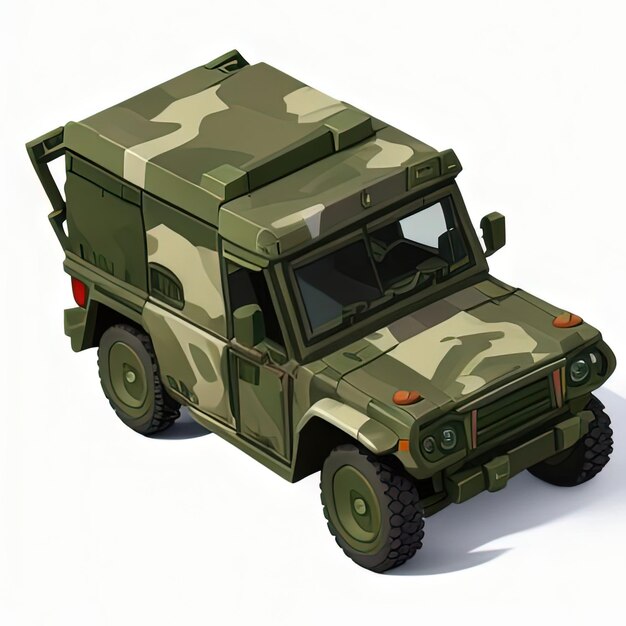 Stylized Military Vehicle Game Asset