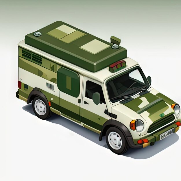 Photo stylized military vehicle game asset