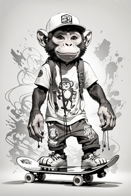 stylized monkey character illustration design