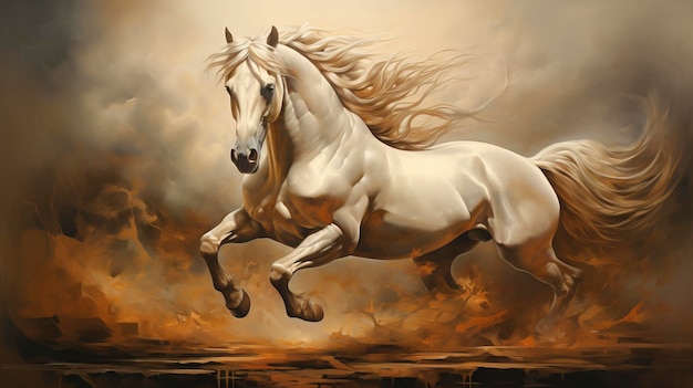 Foto pittura a olio stilizzata di un cavallo