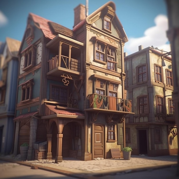 Photo stylized old building