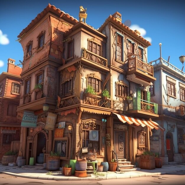 Photo stylized old building