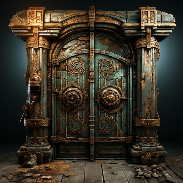 Stylized Old Heavy Door