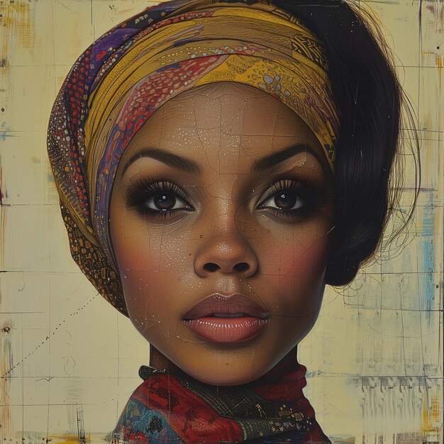 Stylized portrait of a Beautiful black woman