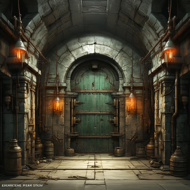 Photo stylized prison door