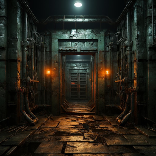 Photo stylized prison door