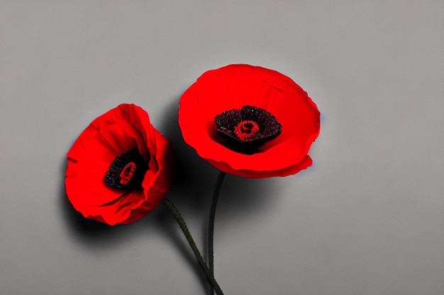 stylized red poppy flower on black background remembrance day armistice day anzac day symbol