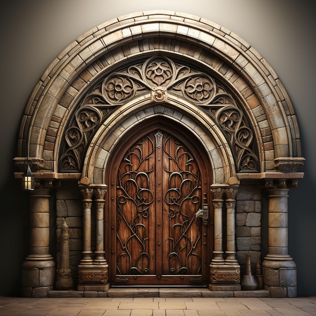 Stylized Romanesque Door