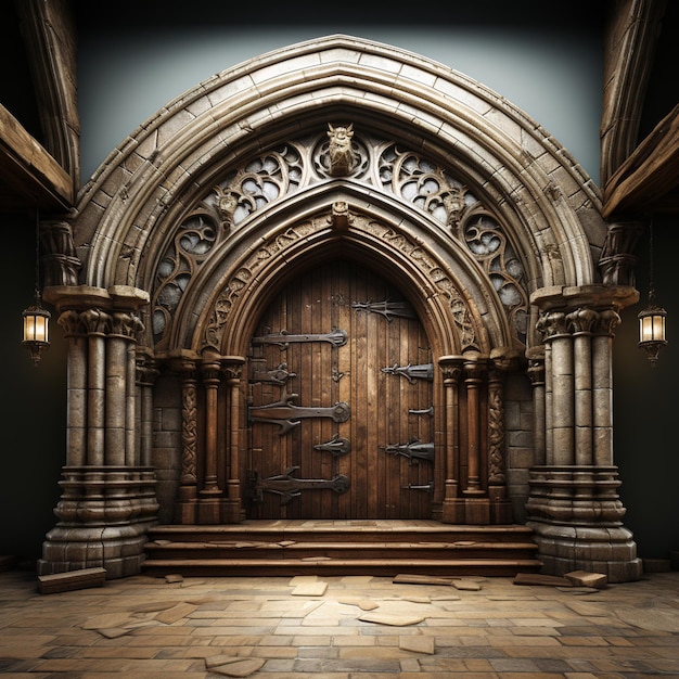 Stylized Romanesque Door