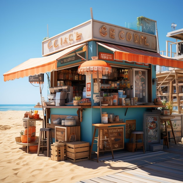 Photo stylized street food stall