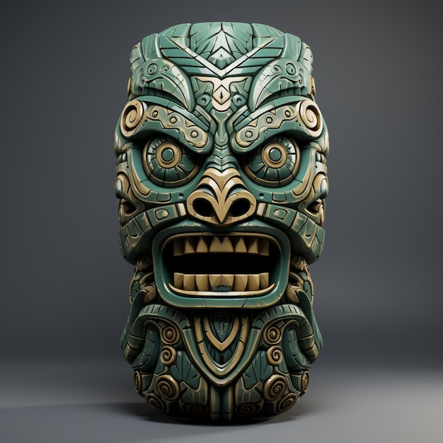 Premium AI Image | Stylized Tiki Totem