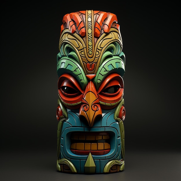 Premium AI Image | Stylized Tiki Totem