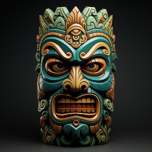 Photo stylized tiki totem