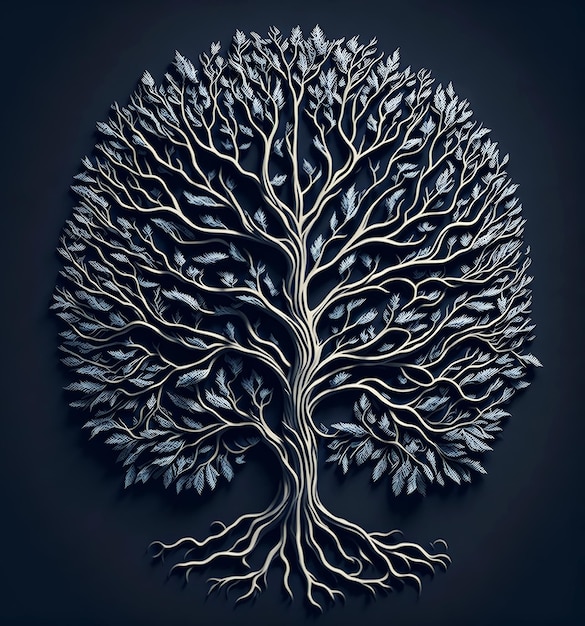 stylized tree on black