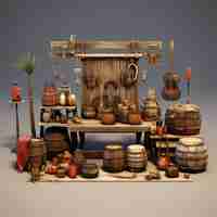 Photo stylized wild west props