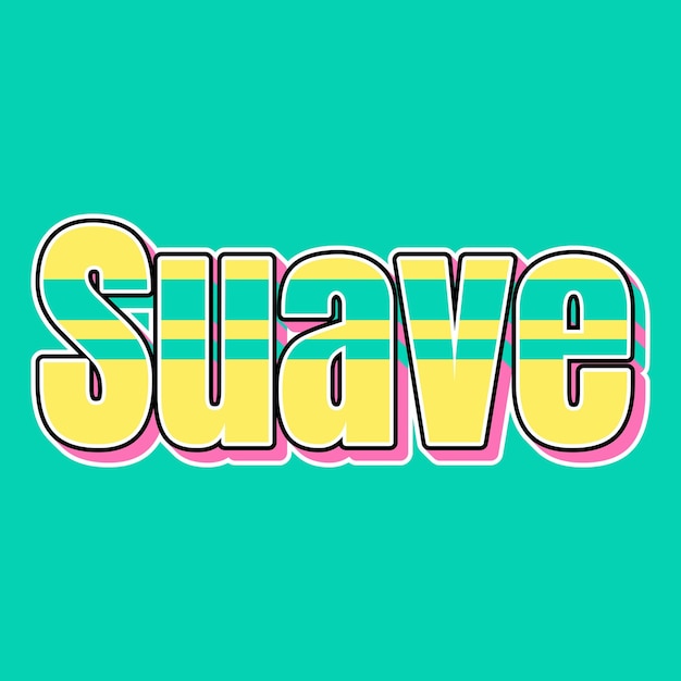 Photo suave typography vintage 90s 3d design yellow pink text background photo jpg