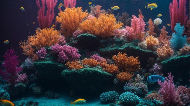 Photo subaquatic marvel 3d rendering of an enchanting underwater landscape