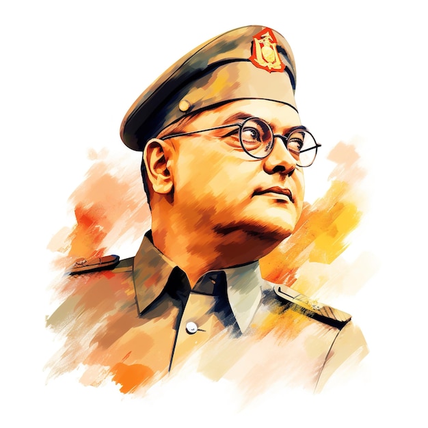 Foto subhash chandra bose 23 januari vector illustratie