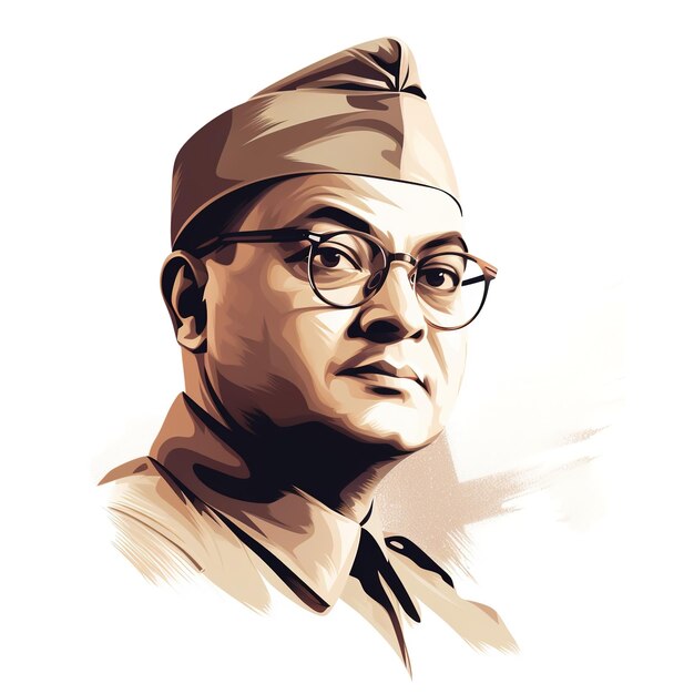 Foto subhash chandra bose 23 januari vector illustratie