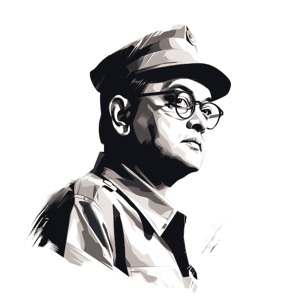 Photo subhash chandra bose 23 january vector illustration