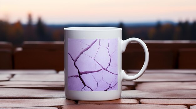 Photo sublimation mug mockup front view