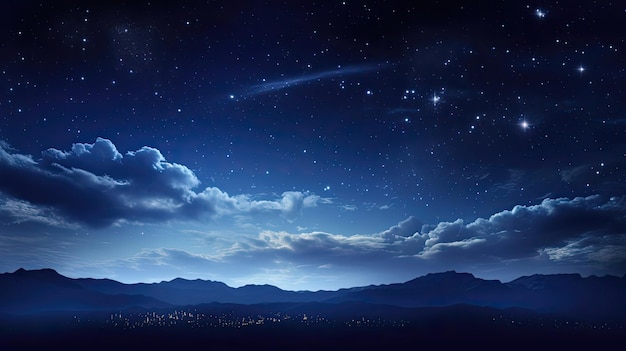 초승달이 하늘을 수놓는 숭고한 맑은 밤하늘은 사색과 성찰을 불러일으키는 고요한 존재감 Generated by AI