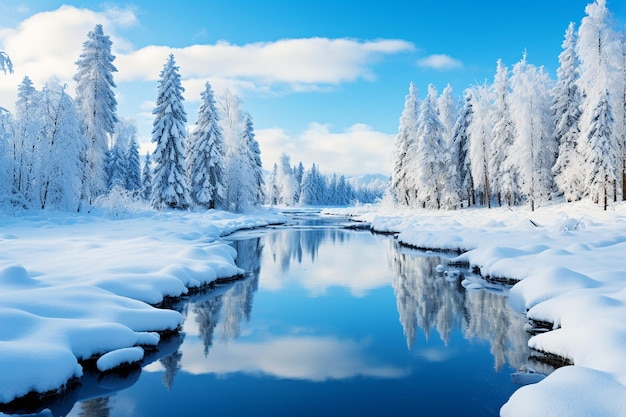 Foto sublime snowy panorama winter landschap foto