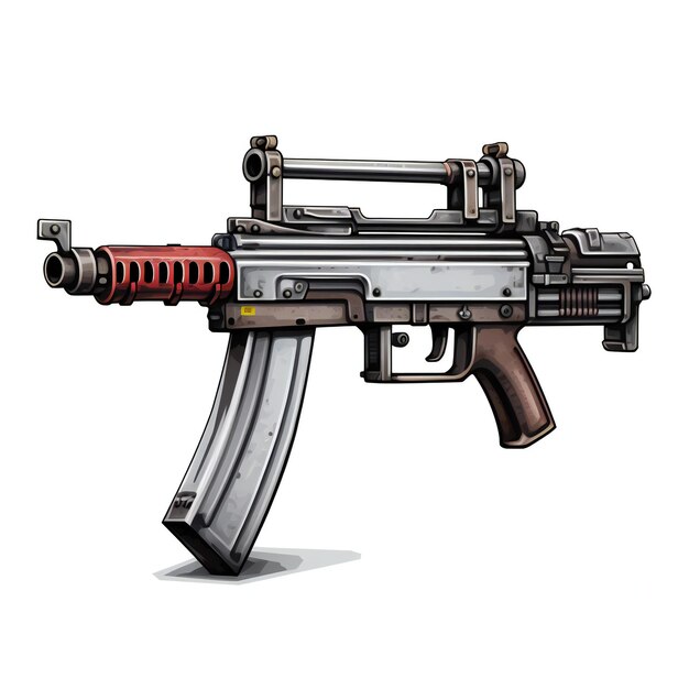 Photo submachine gun on a white background