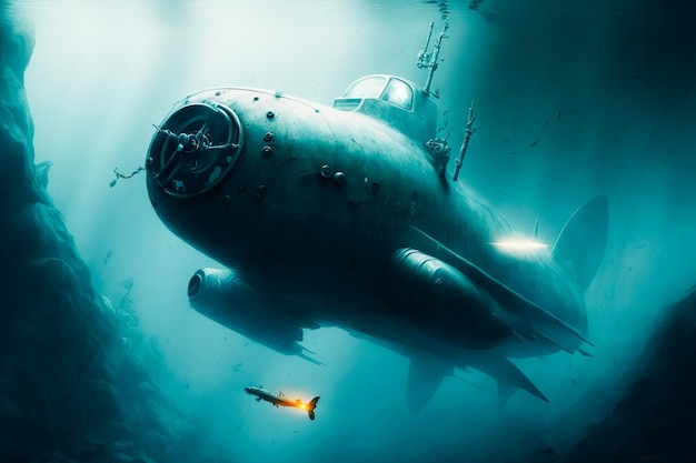 A submarine's diving planes used to control its descent