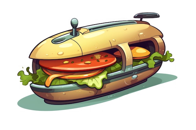 Photo submarine sandwich icon on white background