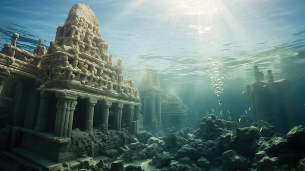 Premium AI Image | The submerged ancient Roman city off the coast of ...