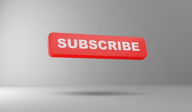 Subscribe Button on gray studio background