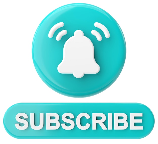 Subscribe button Subscribe icon 3D illustration