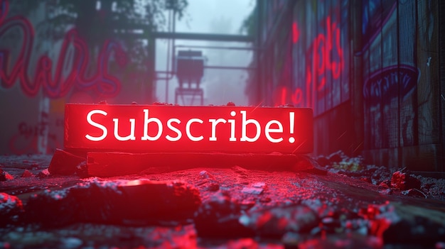 Subscribe colorful neon sign