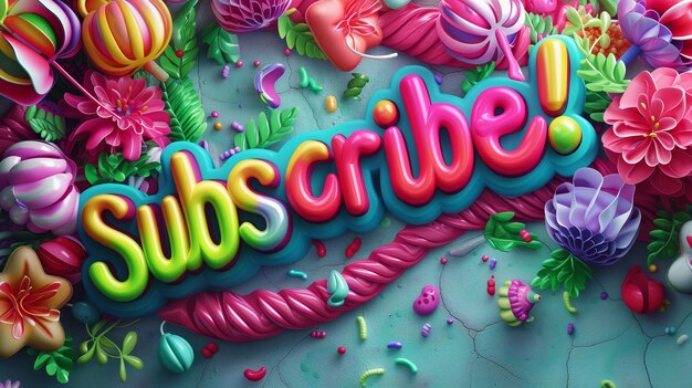 Photo subscribe colorful sign 3d style