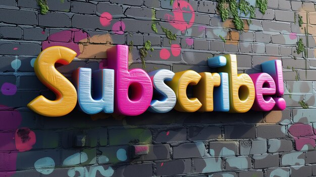 Subscribe colorful sign d style