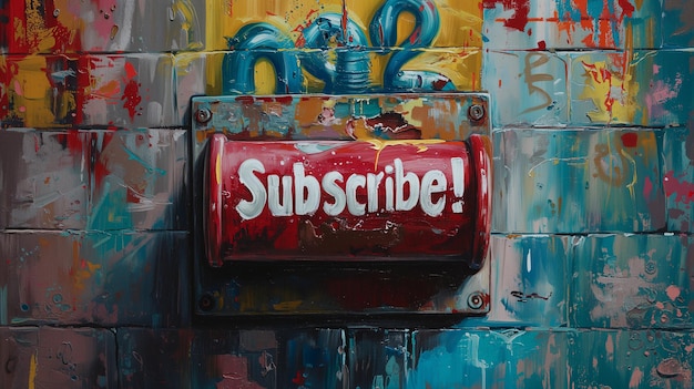 Subscribe Colorful Sign Graffiti Style